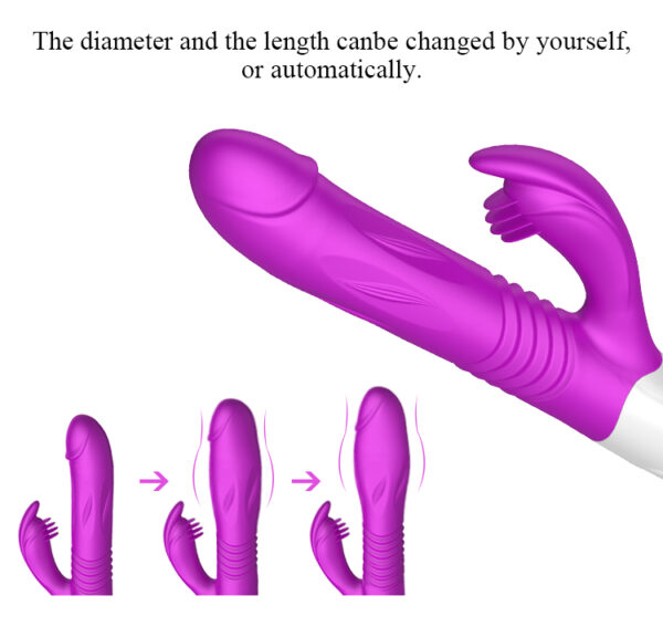 Rechargeable Thrusting & Expanding Rabbit Vibrator Sex Toy