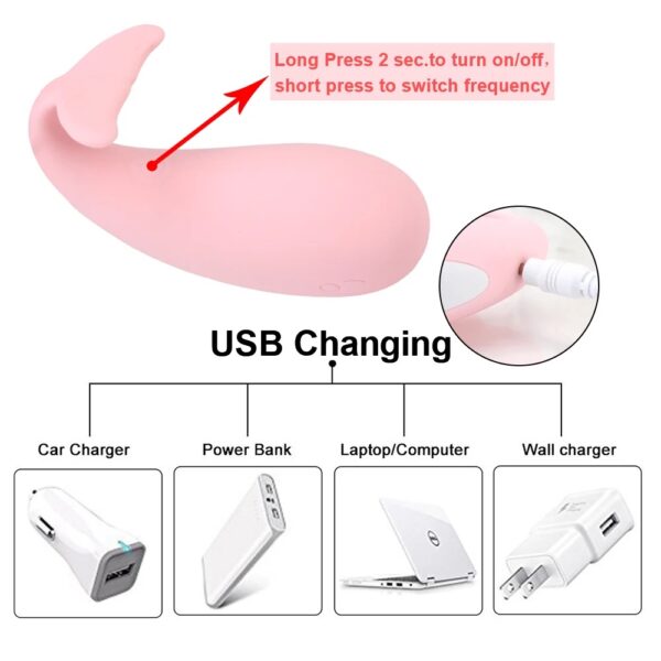 Phone App Controlled Whale Vibrating Egg Sex Toy