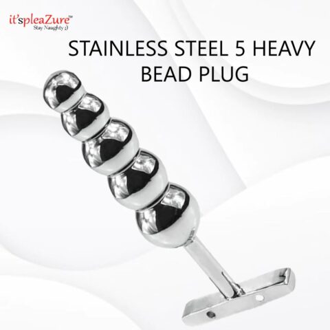 Stainless Steel 5 Heavy Bead Anal Plug Sex Toy