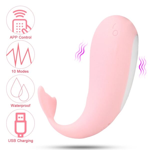 Phone App Controlled Whale Vibrating Egg Sex Toy