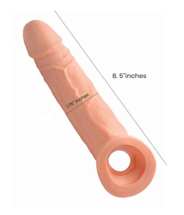 Jumbo Realistic Penis Extender Sleeve Condom Sex Toy